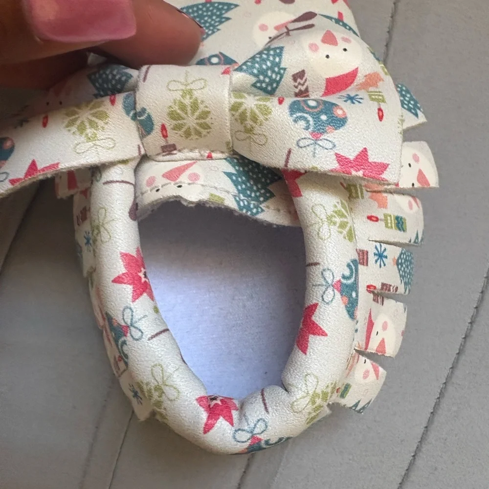 Baby Moccasin Holiday Shoes with Bow